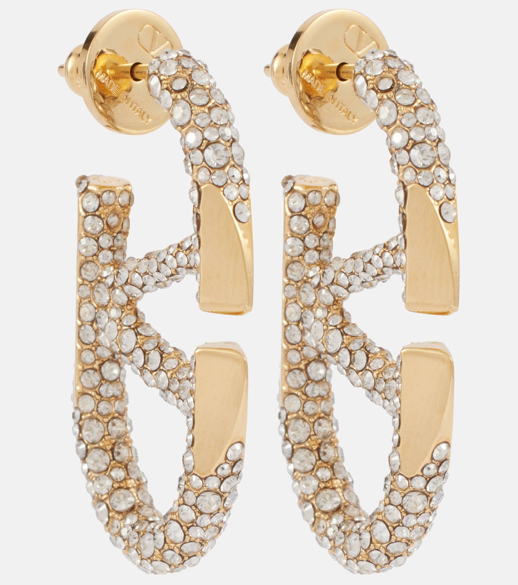 VLogo Bold crystal-embellished earrings - 1