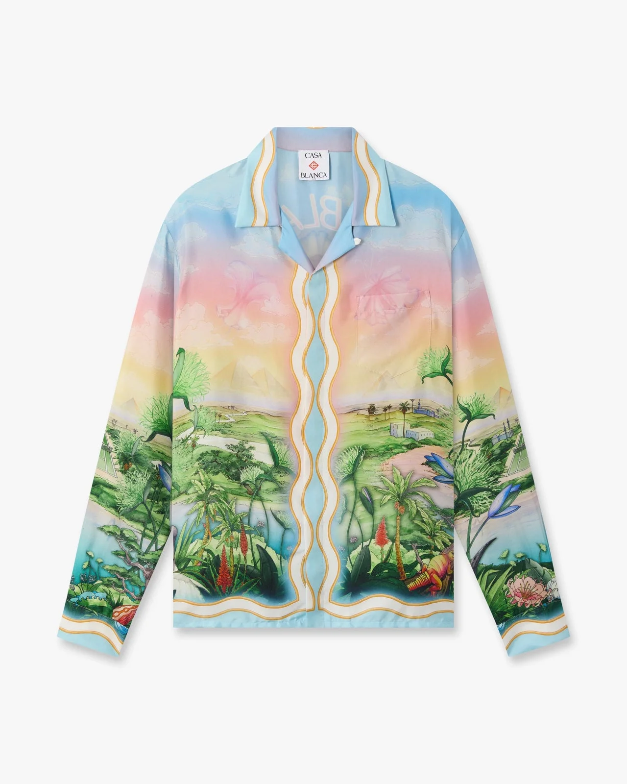 Tennis Club Long Sleeve Silk Twill Shirt - 1
