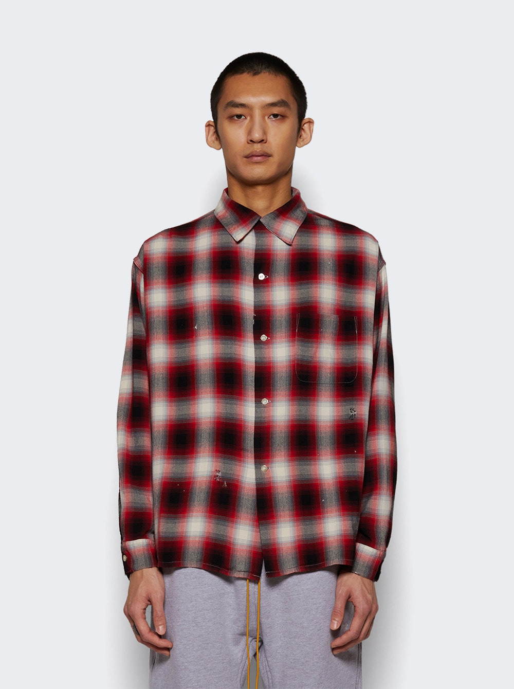 Long Sleeve Check Shirt Red - 2