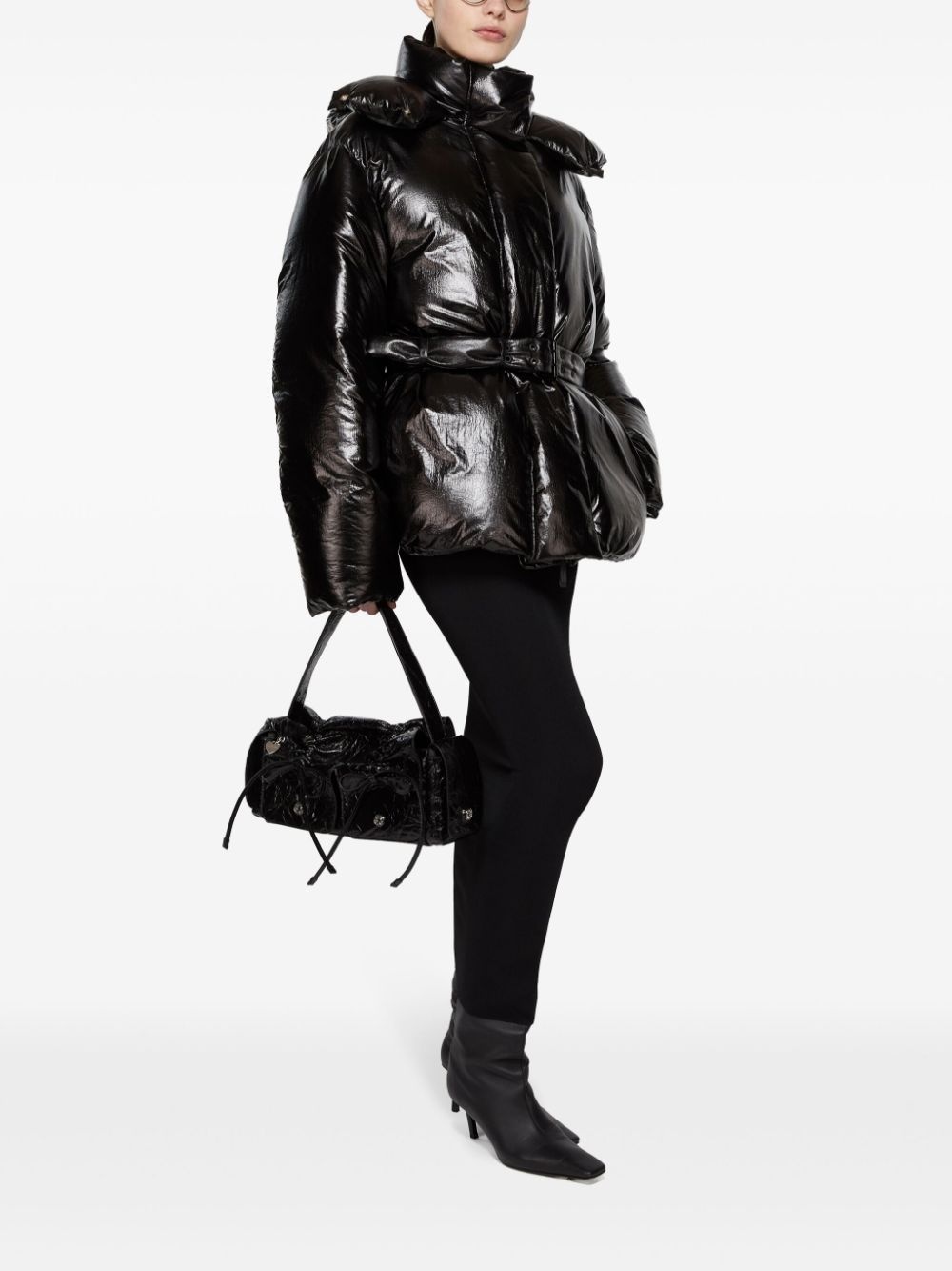 belted puffer jacket - 3