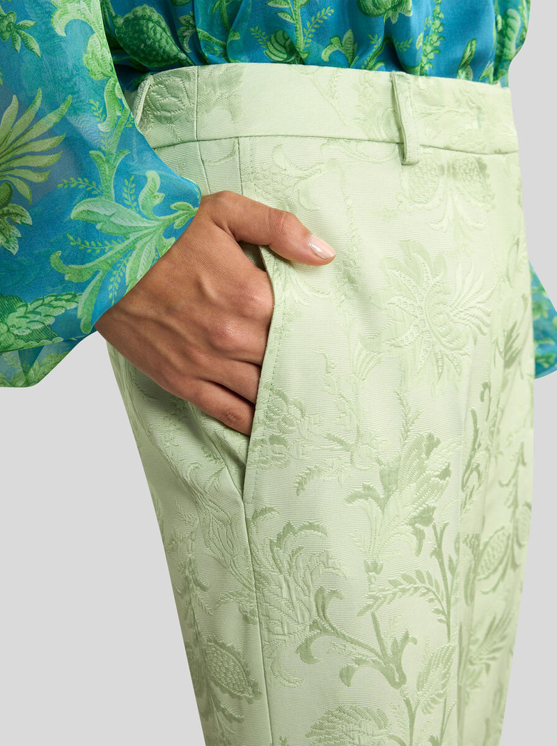 Etro JACQUARD BOOTCUT TROUSERS WITH FLORAL MOTIF outlook