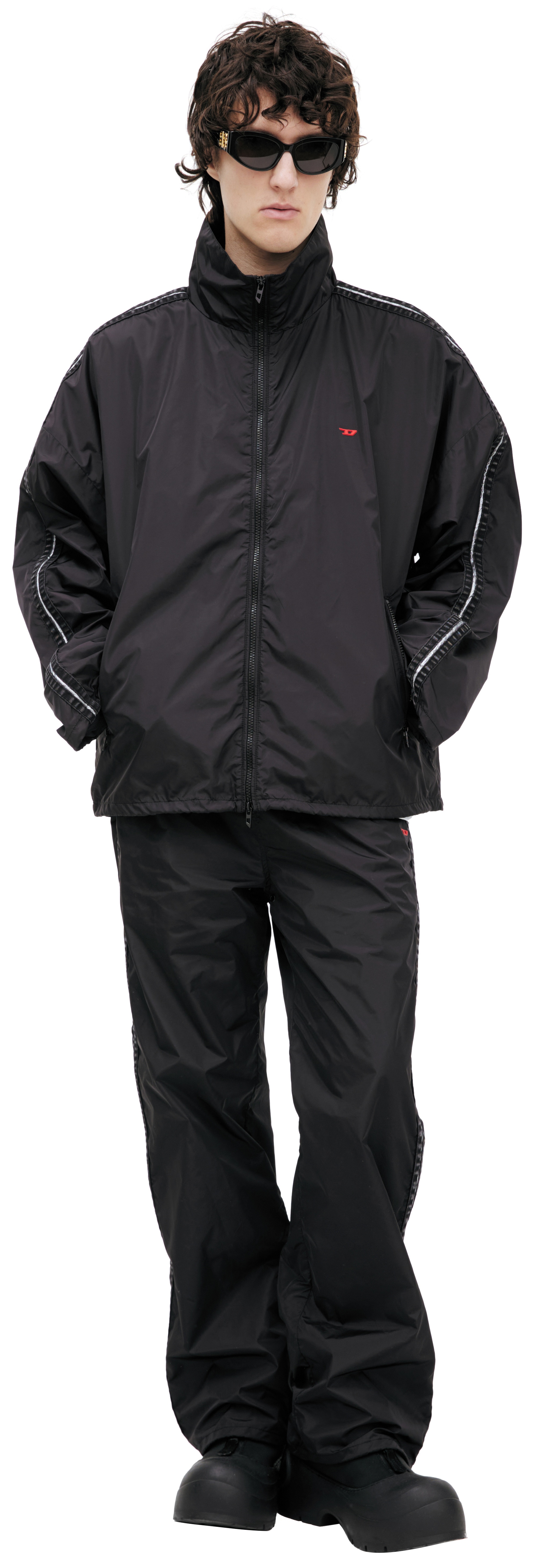 BLACK JACKET WITH LOGO - 1