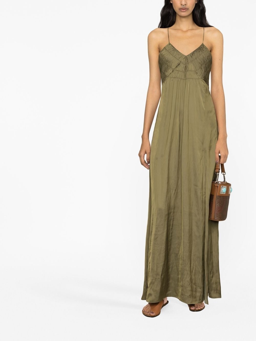 open-back satin maxi dress - 2