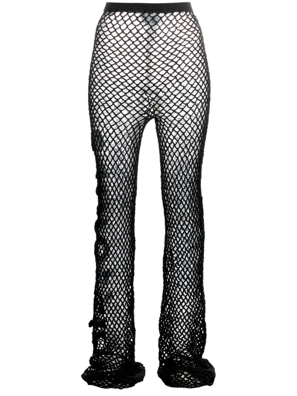 high-waist fishnet trousers - 1