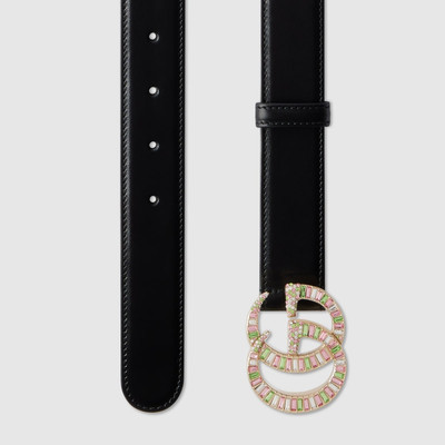 GUCCI GG Marmont belt with crystal buckle outlook