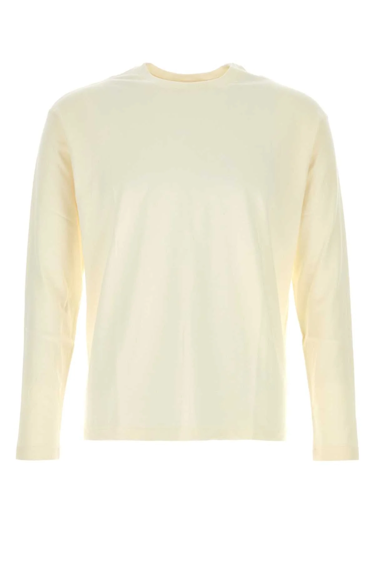 Auralee Men Ivory Cotton Blend T-Shirt - 1