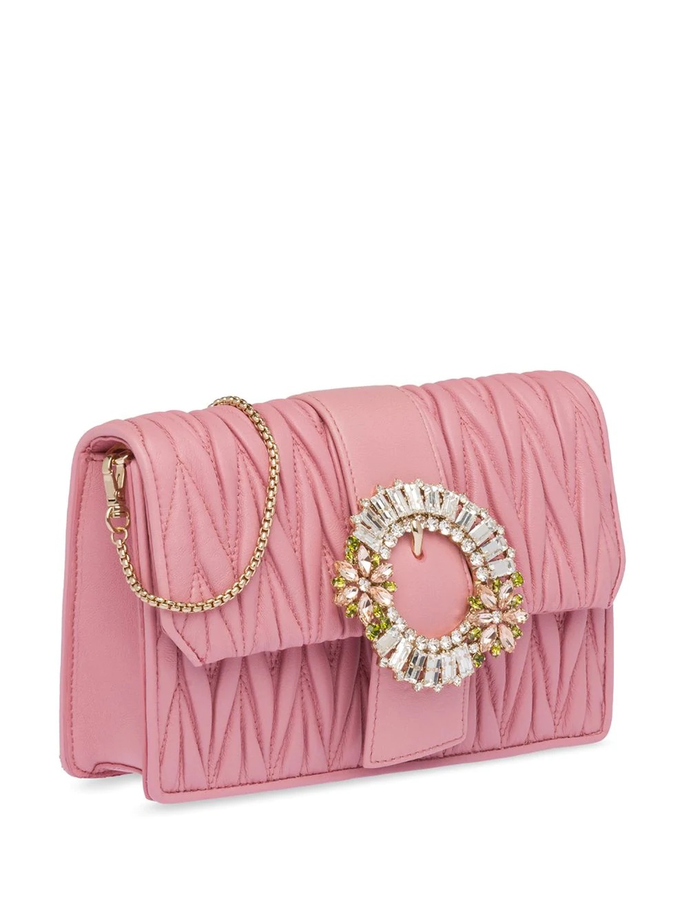 matelassé crystal clasp chain clutch - 6