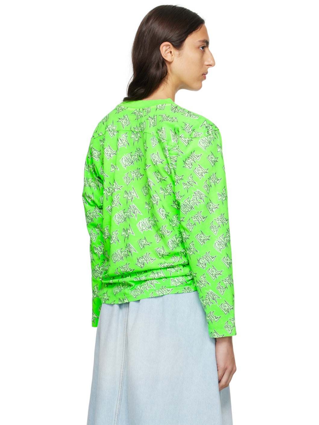 Green Printed Long Sleeve T-Shirt - 3