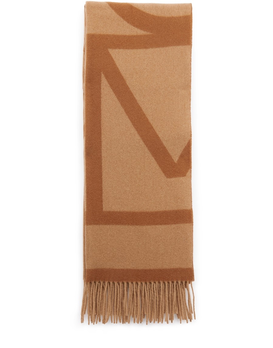 Monogram jacquard wool scarf - 1