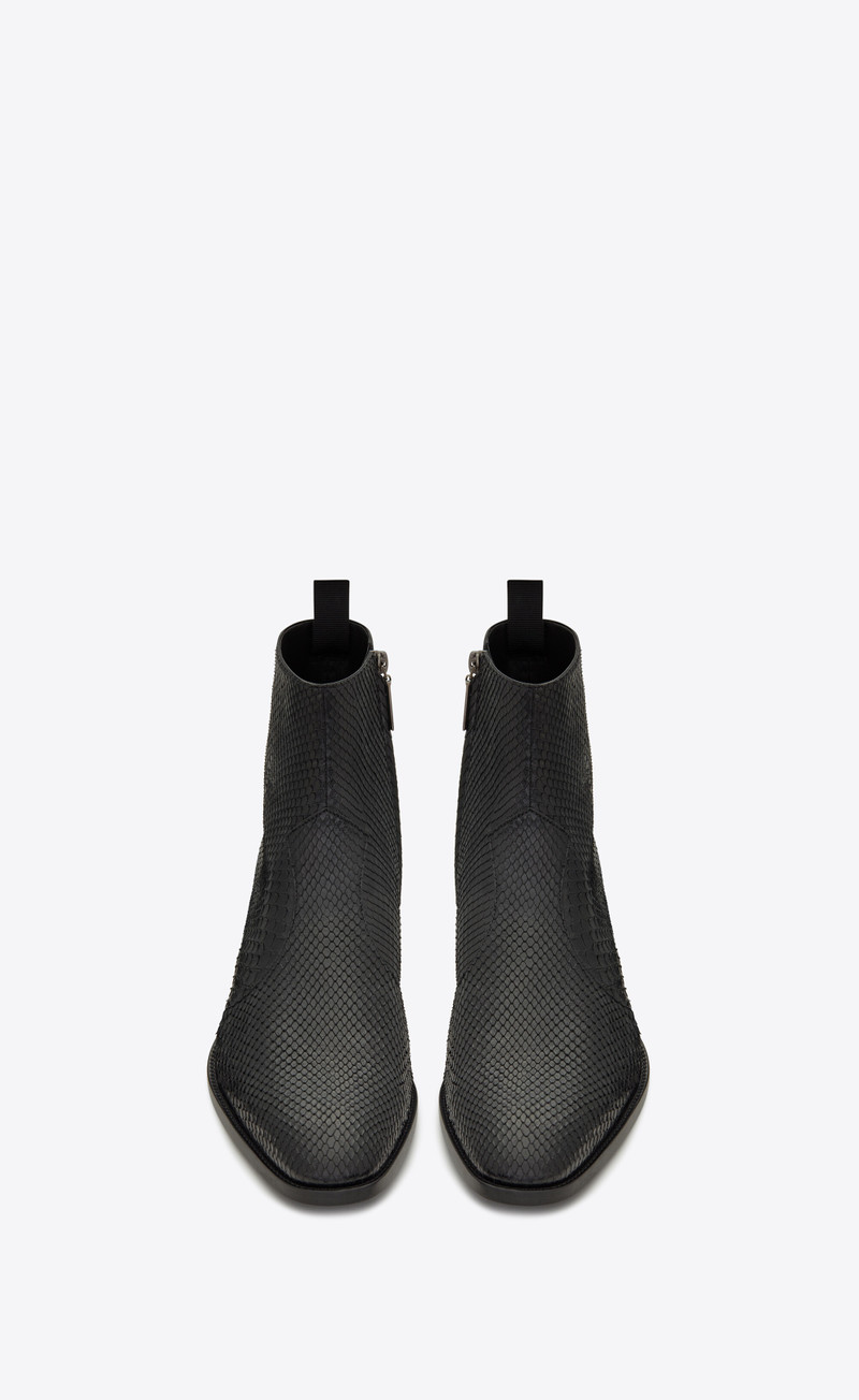 SAINT LAURENT wyatt zipped boots in python outlook