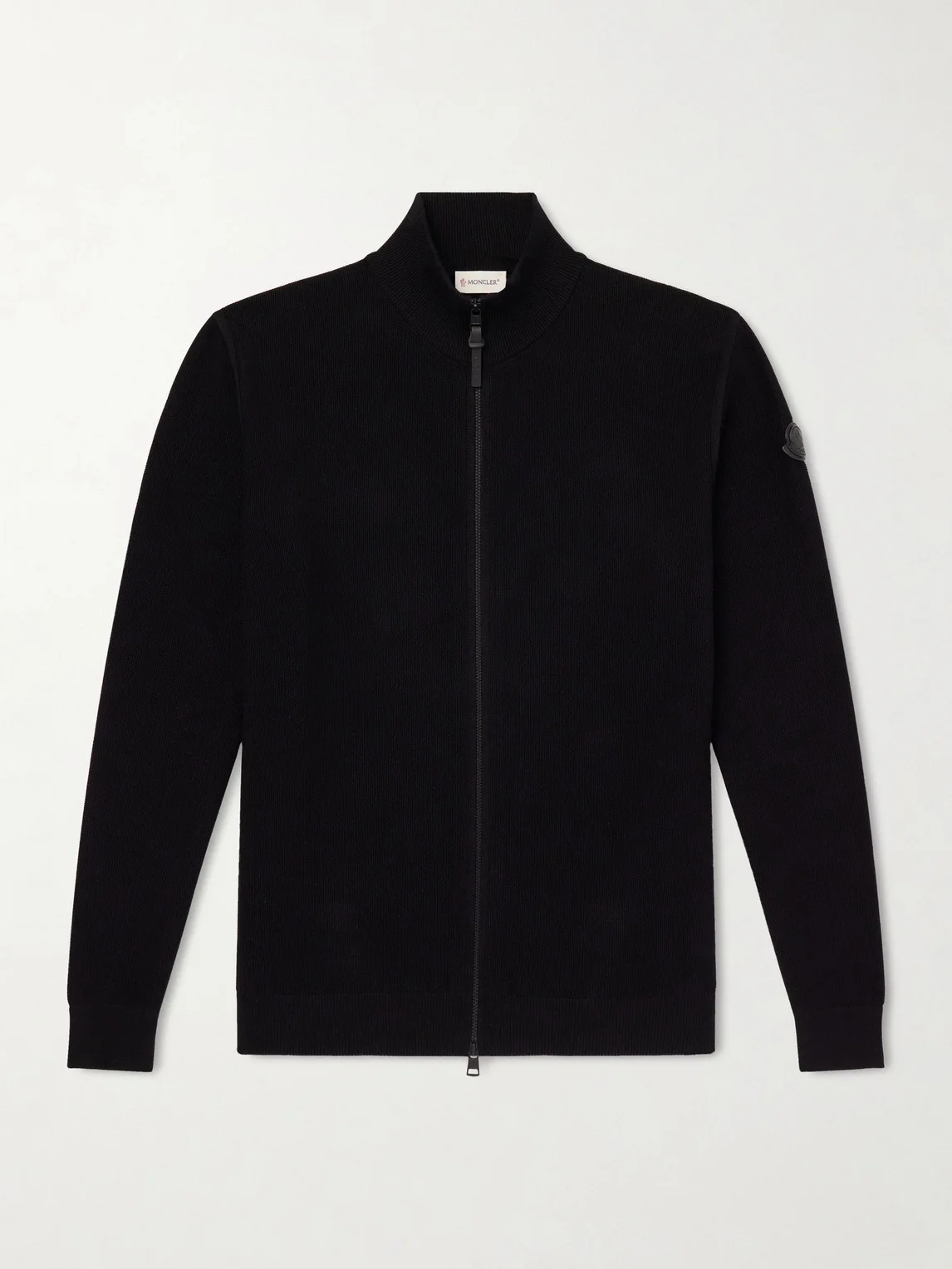 Logo-Appliquéd Cotton Zip-Up Cardigan - 1