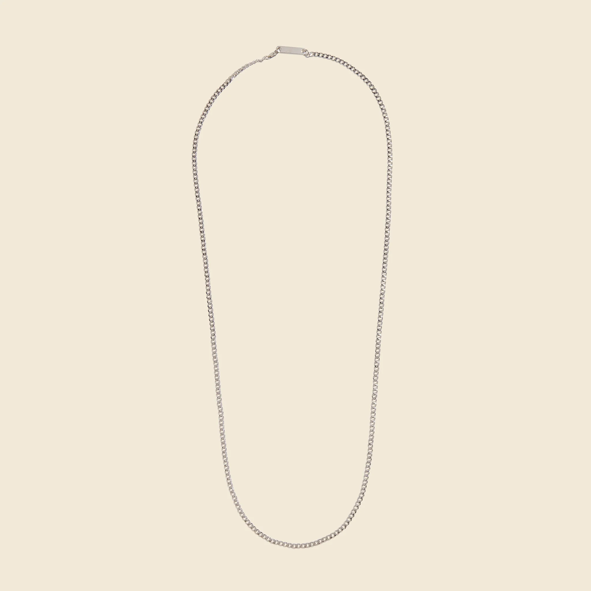 3mm Cuban Chain Necklace - Sterling Silver - 1