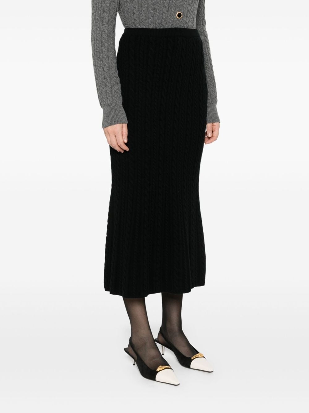 knitted wool maxi skirt - 3