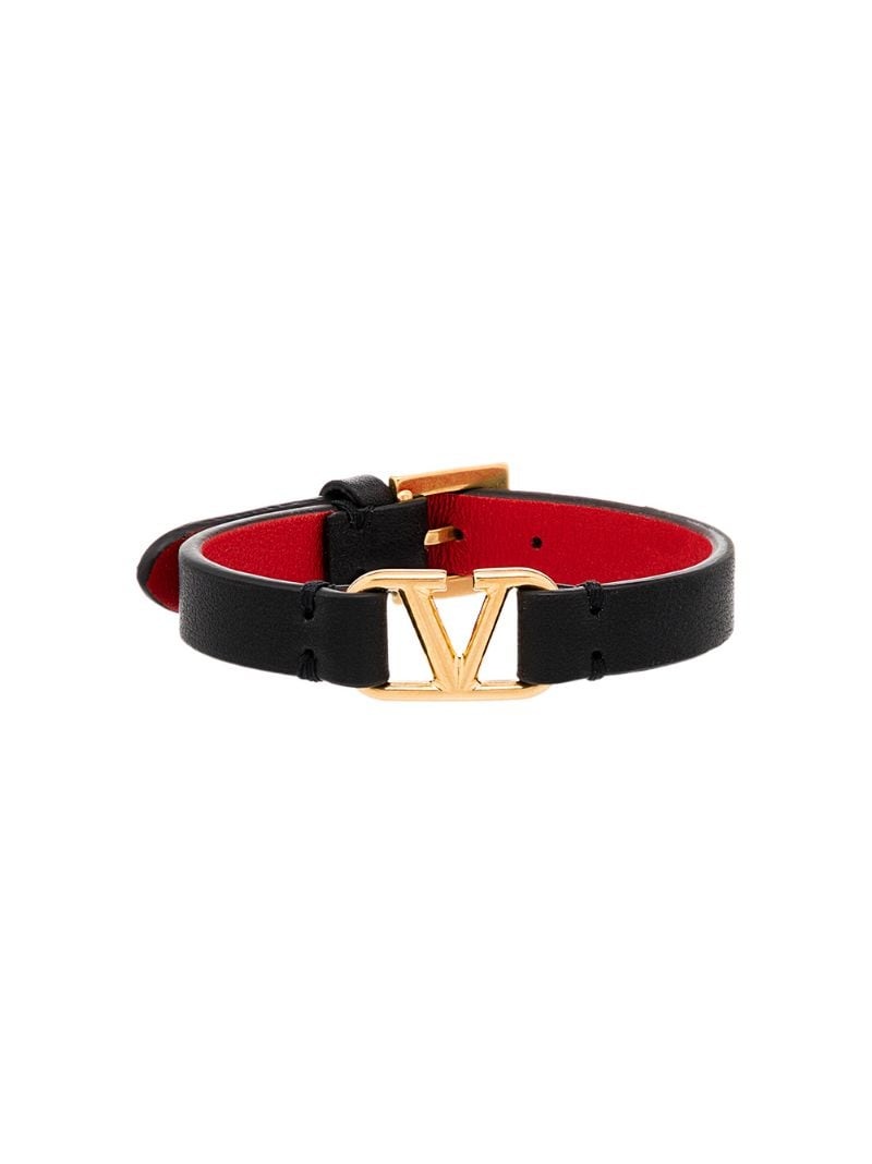 VLogo leather bracelet - 1