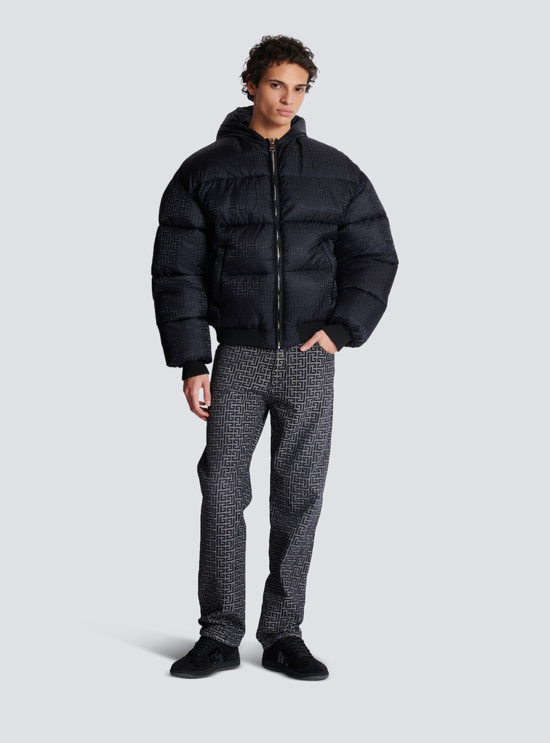 Balmain PB Labyrinth jacquard nylon puffer jacket outlook