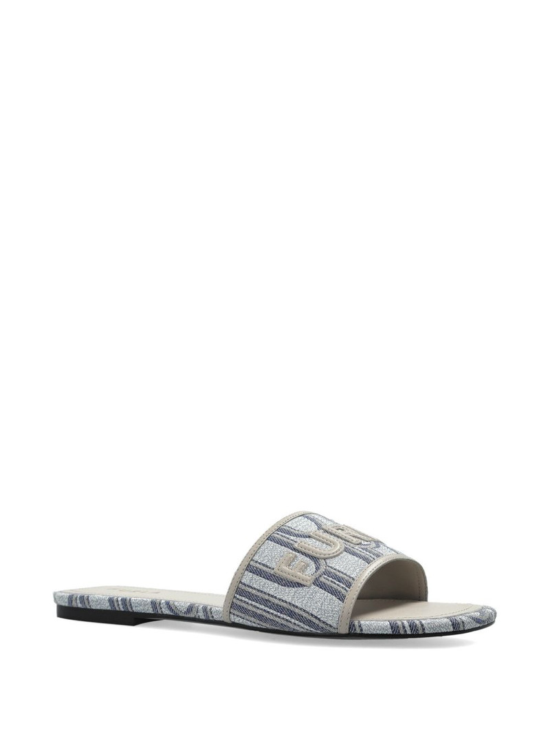 FURLA logo striped flat sandals outlook