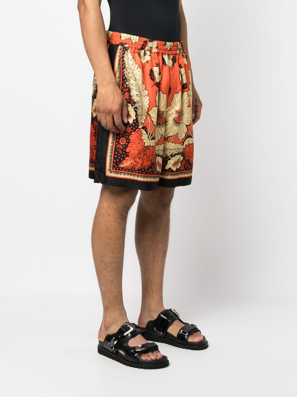 floral-print track shorts - 3