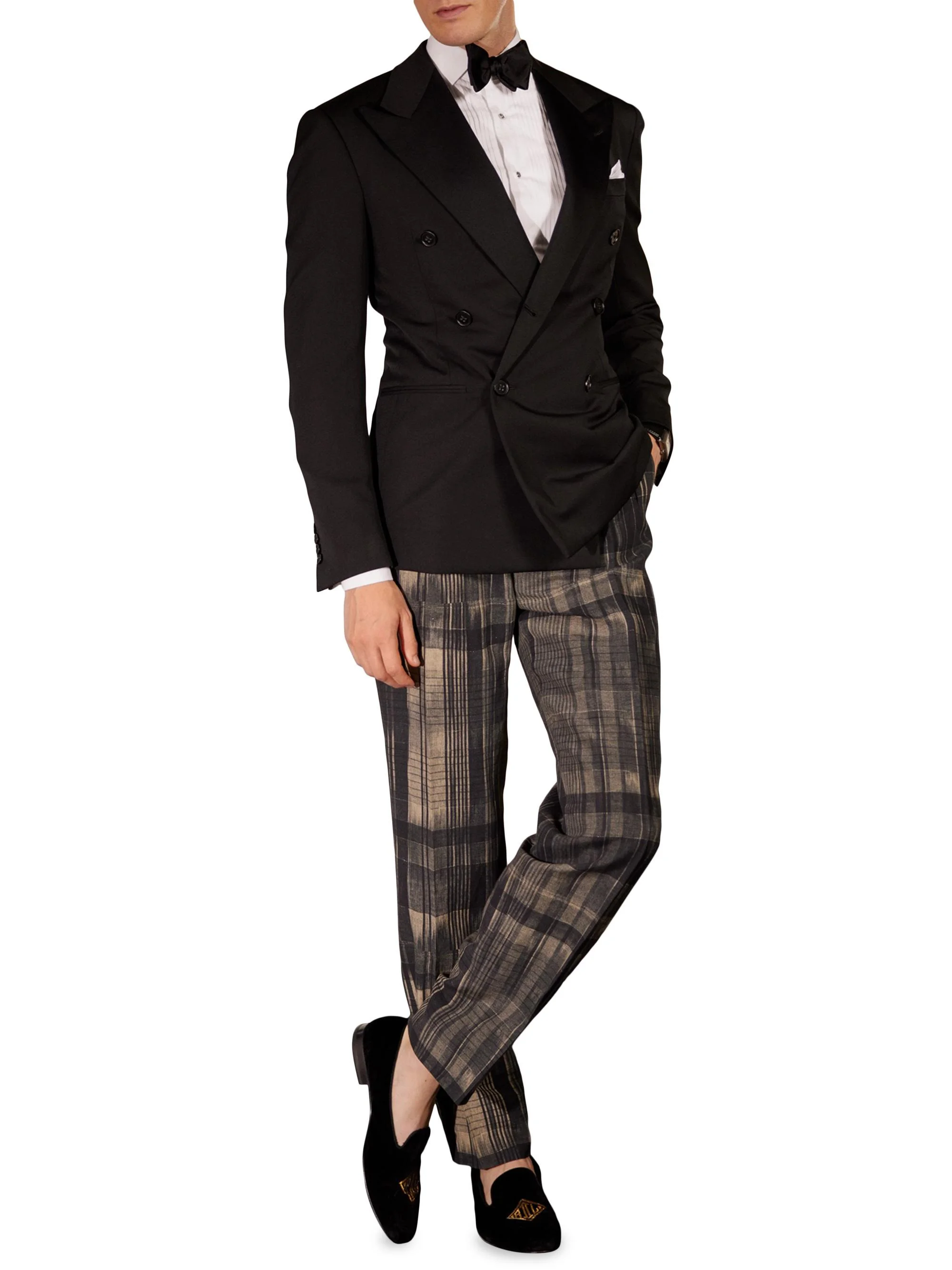 Solid Silk Bow Tie - Black - 1