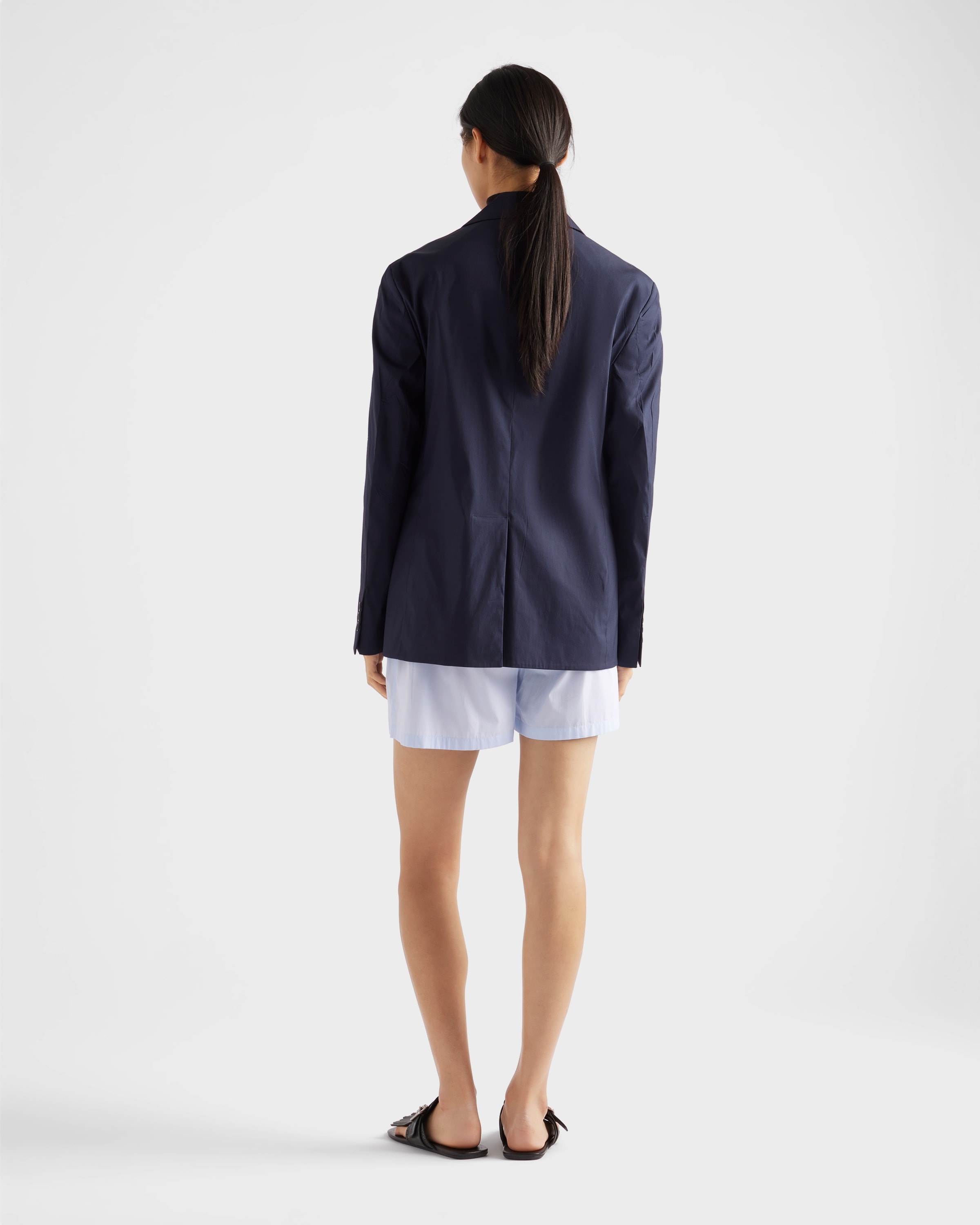 Single-breasted stretch poplin jacket - 5