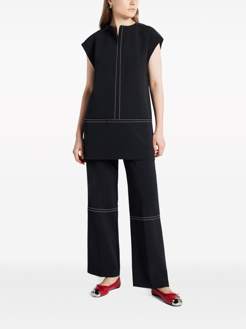 Vitesse contrast-stitch straight-leg trousers - 2