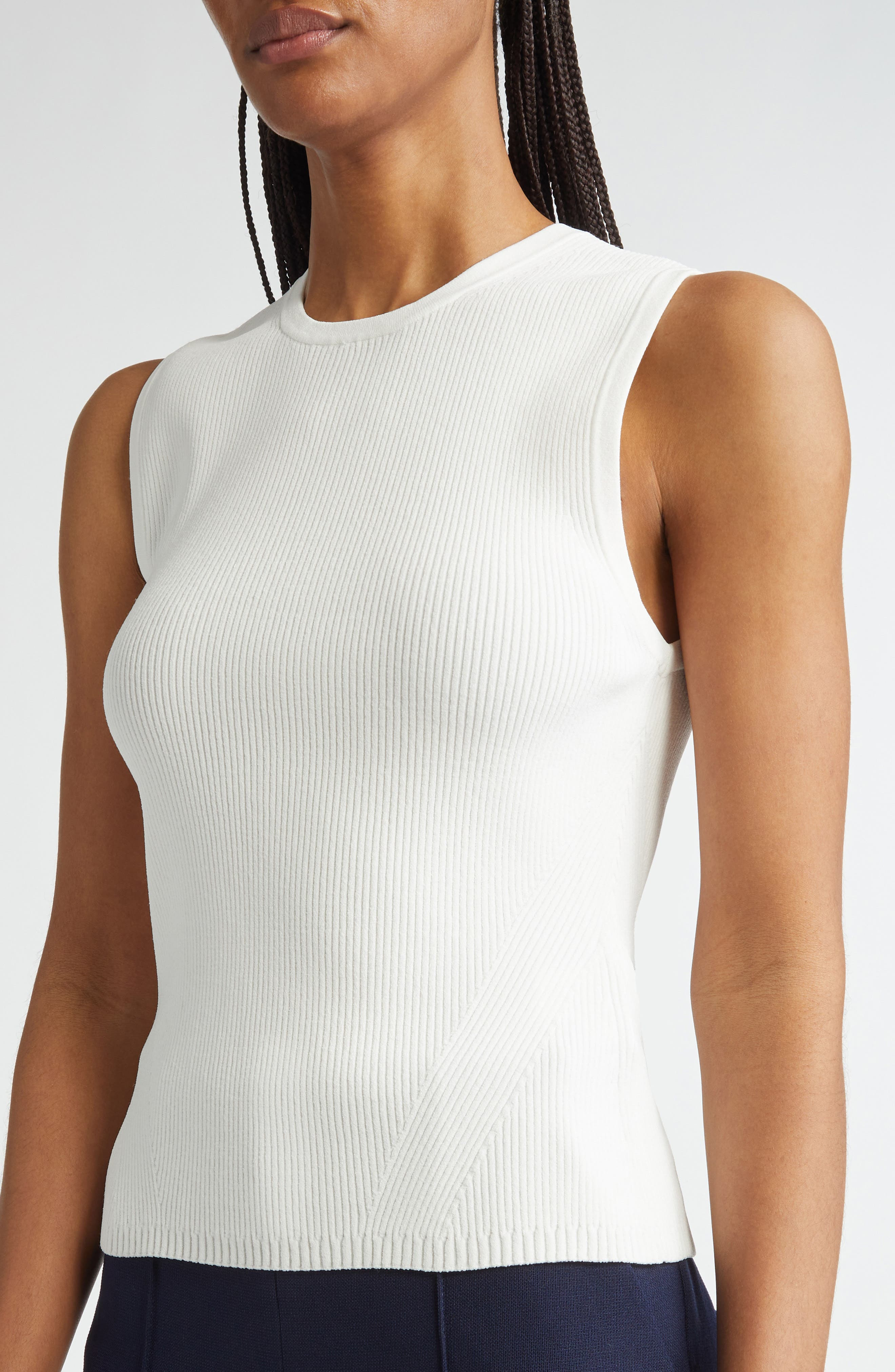 Veronica Beard Rib Sweater Tank in Off White at Nordstrom - 4