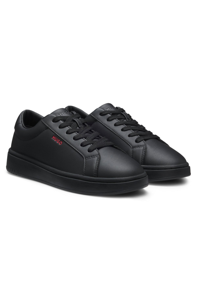CONTRAST-LOGO TRAINERS IN FAUX LEATHER 2