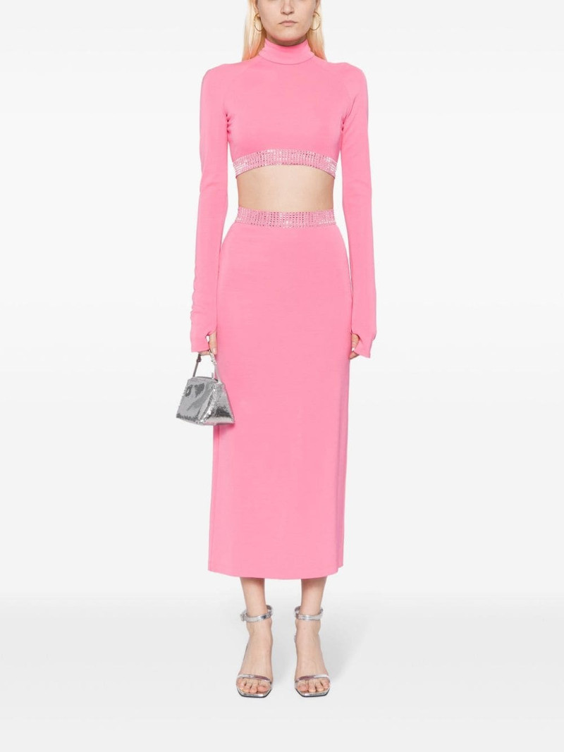 David Koma crystal-embellished midi skirt outlook