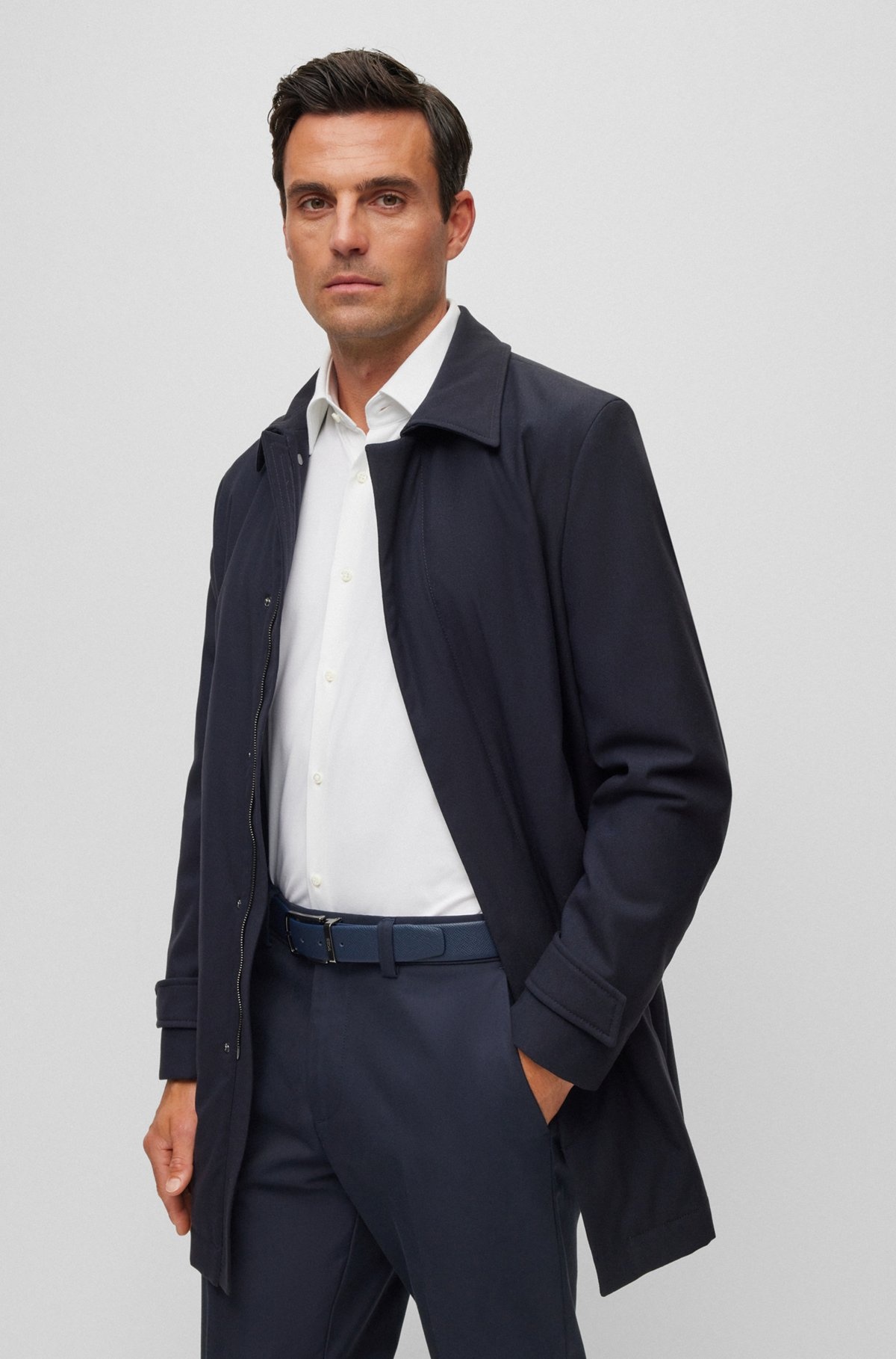 REGULAR-FIT COAT IN A RAIN-RESISTANT WOOL BLEND - 2