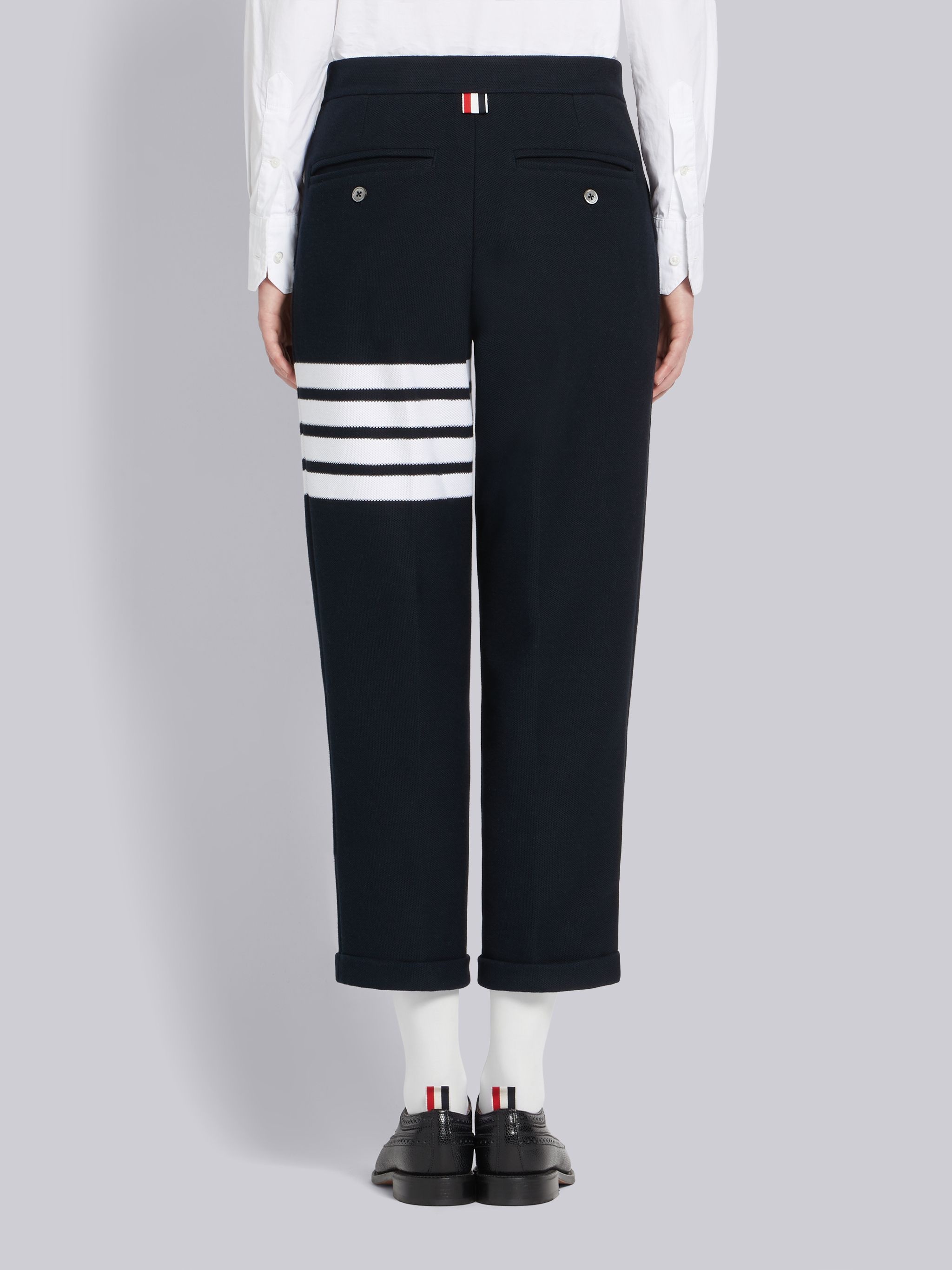 4-Bar Navy Double Face Trousers - 3