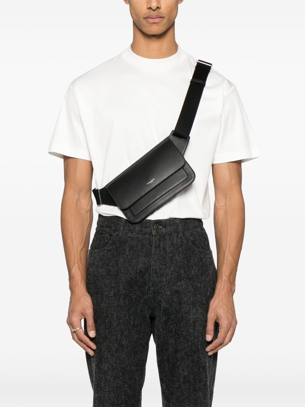 logo-stamp leather belt bag - 2