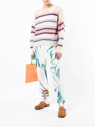 The Elder Statesman tie-dye cotton-cashmere track trousers outlook