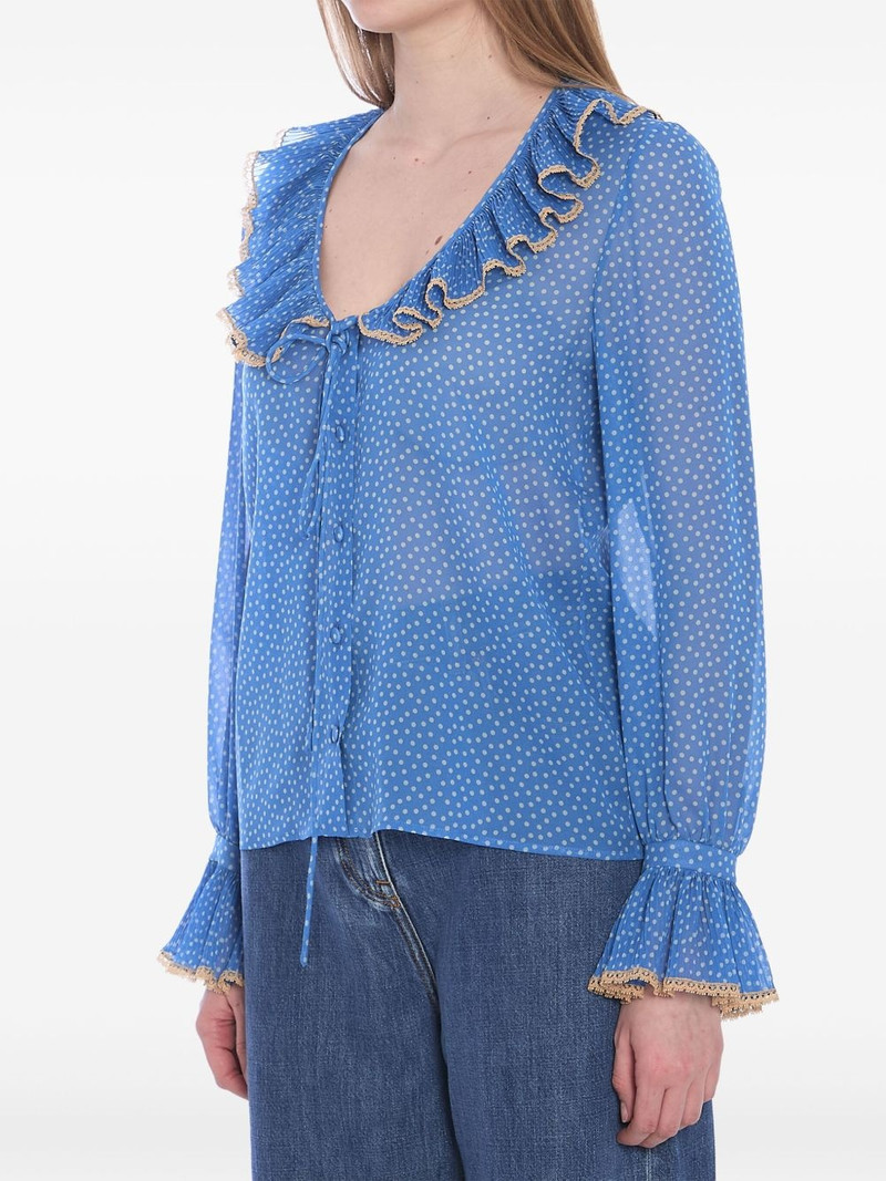 Valentino polka dot-print silk blouse outlook