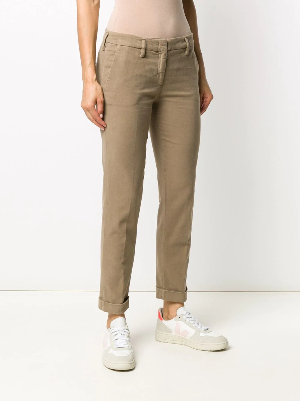 mid-rise tapered-leg trousers - 3