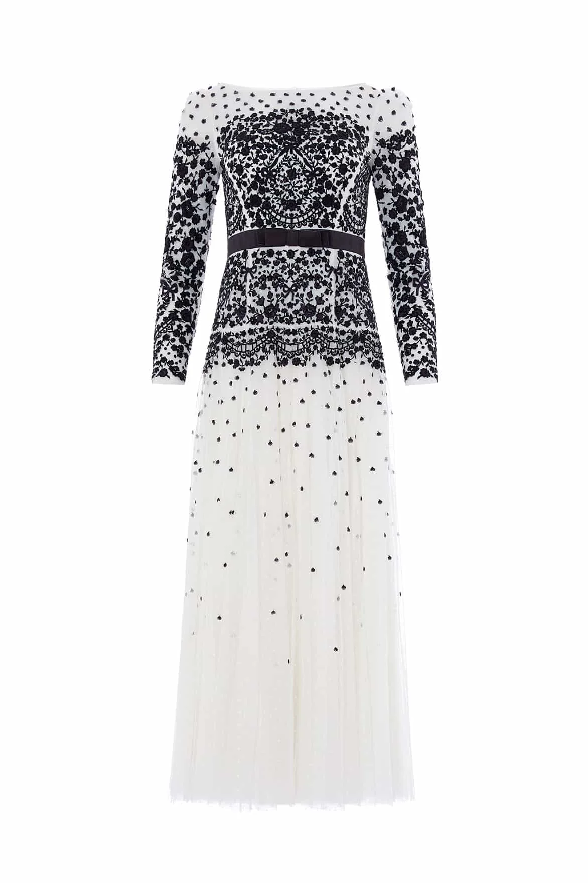 Gilded Lace Long Sleeve Gown - 1