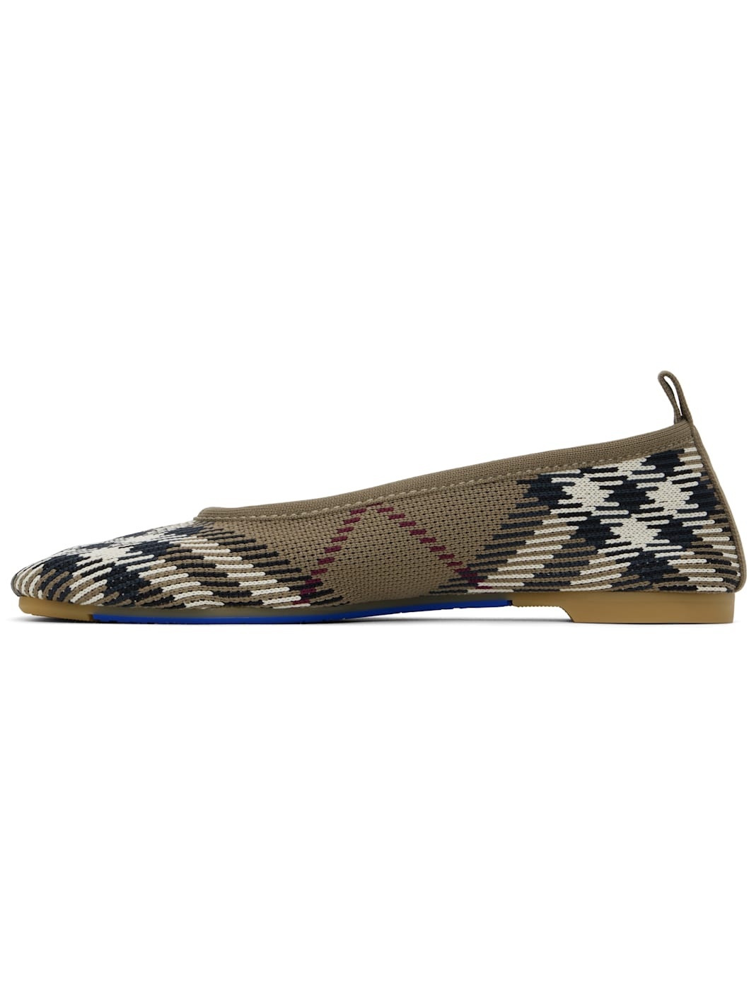 Khaki Check Ballerina Flats - 3