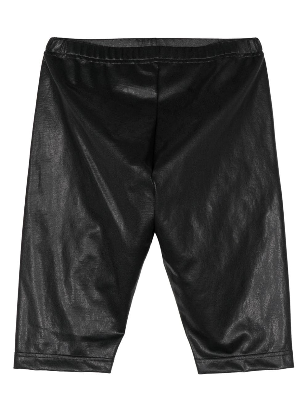 elasticated-waist faux-leather shorts - 2