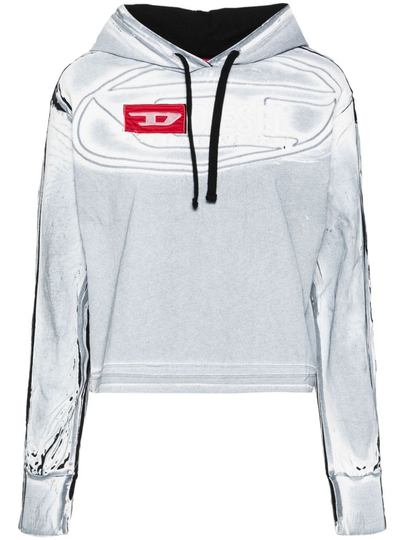 creased-paint cotton hoodie 1