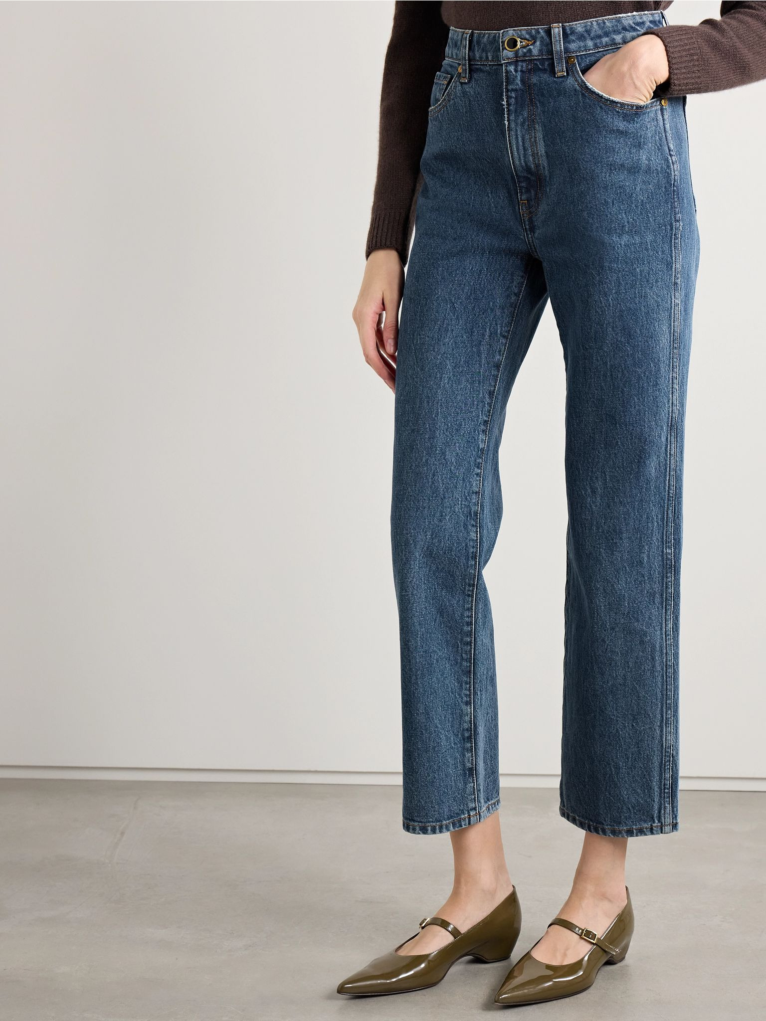 Abigail cropped high-rise straight-leg jeans Blue - 3