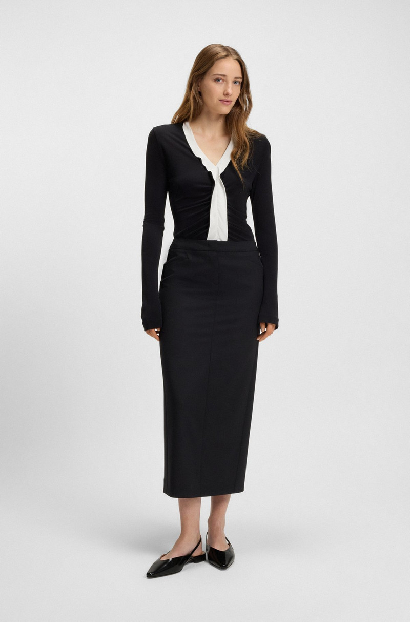 BOSS SLINGBACK BALLERINA PUMPS IN LEATHER outlook