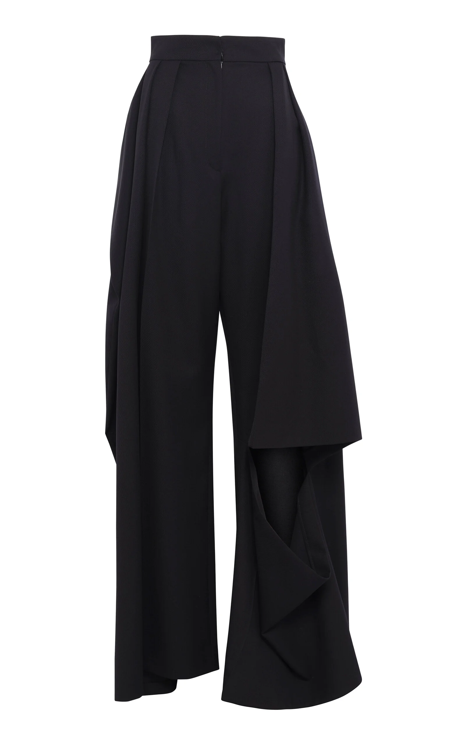 Flax-Blend Split Hem Flared Pants black - 1