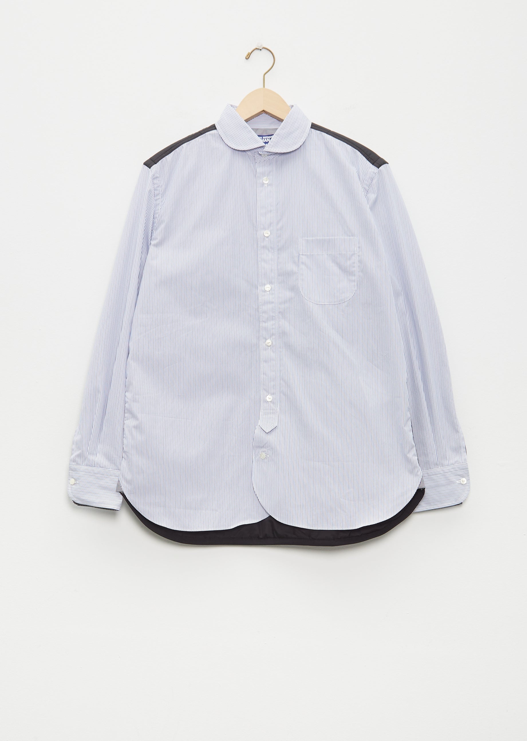 Cotton Broad Stripe x Nylon Ripstop Shirt - 1