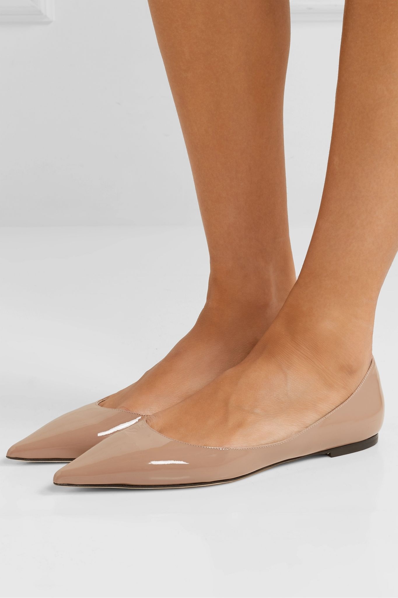 Love patent-leather point-toe flats - 2