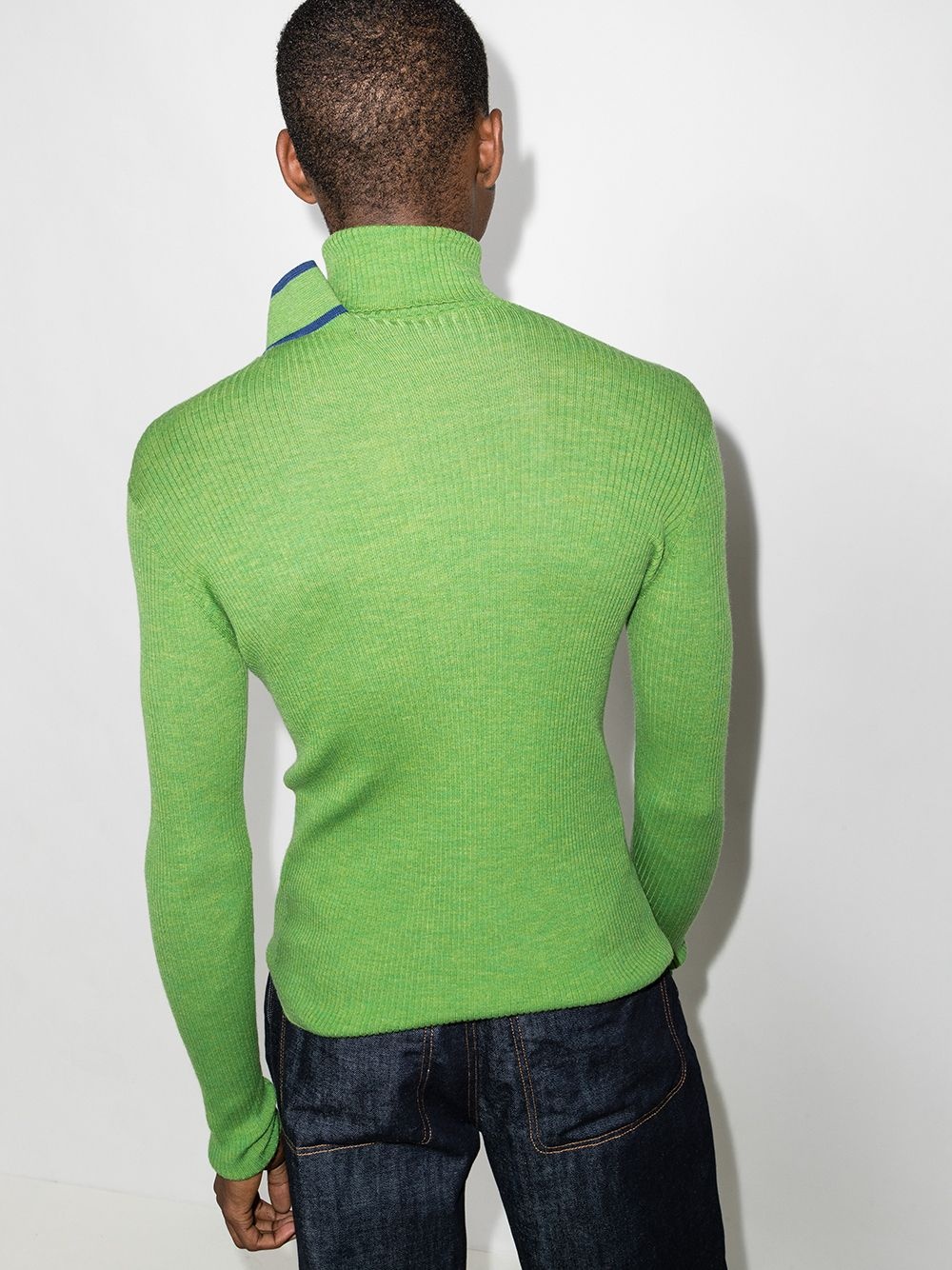 deconstructed roll neck wool jumper - 3