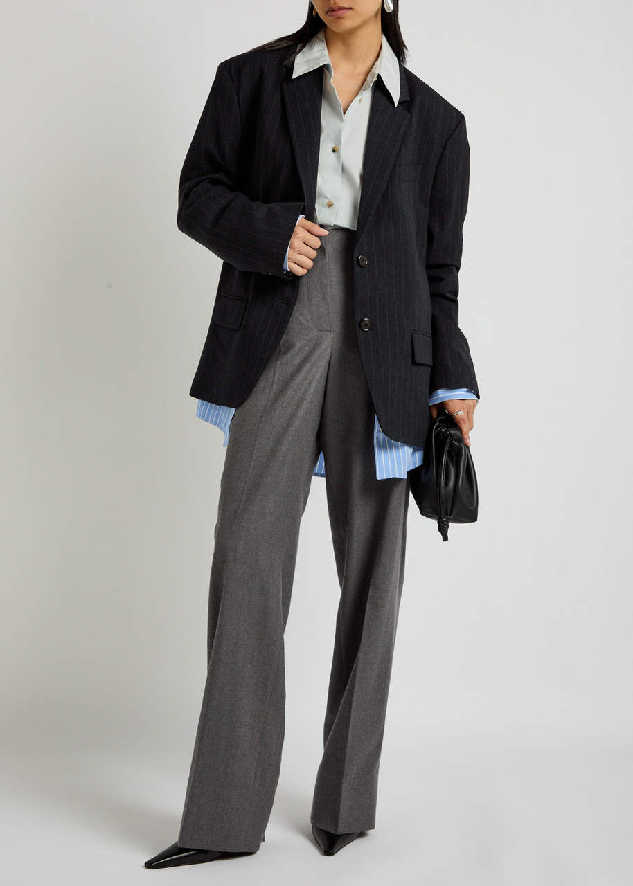 Acne Studios Shirt-effect Striped Woven Blazer - 4
