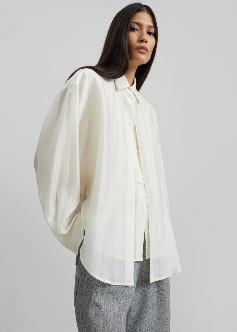 Roanne Fluid Double Shirt - Cream 4