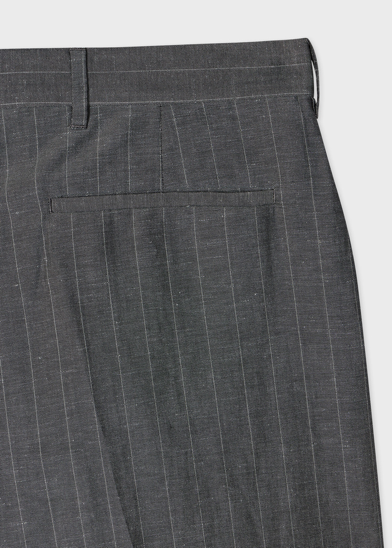 Paul Smith Relaxed-Fit Grey Wool-Linen Pinstripe Trousers outlook