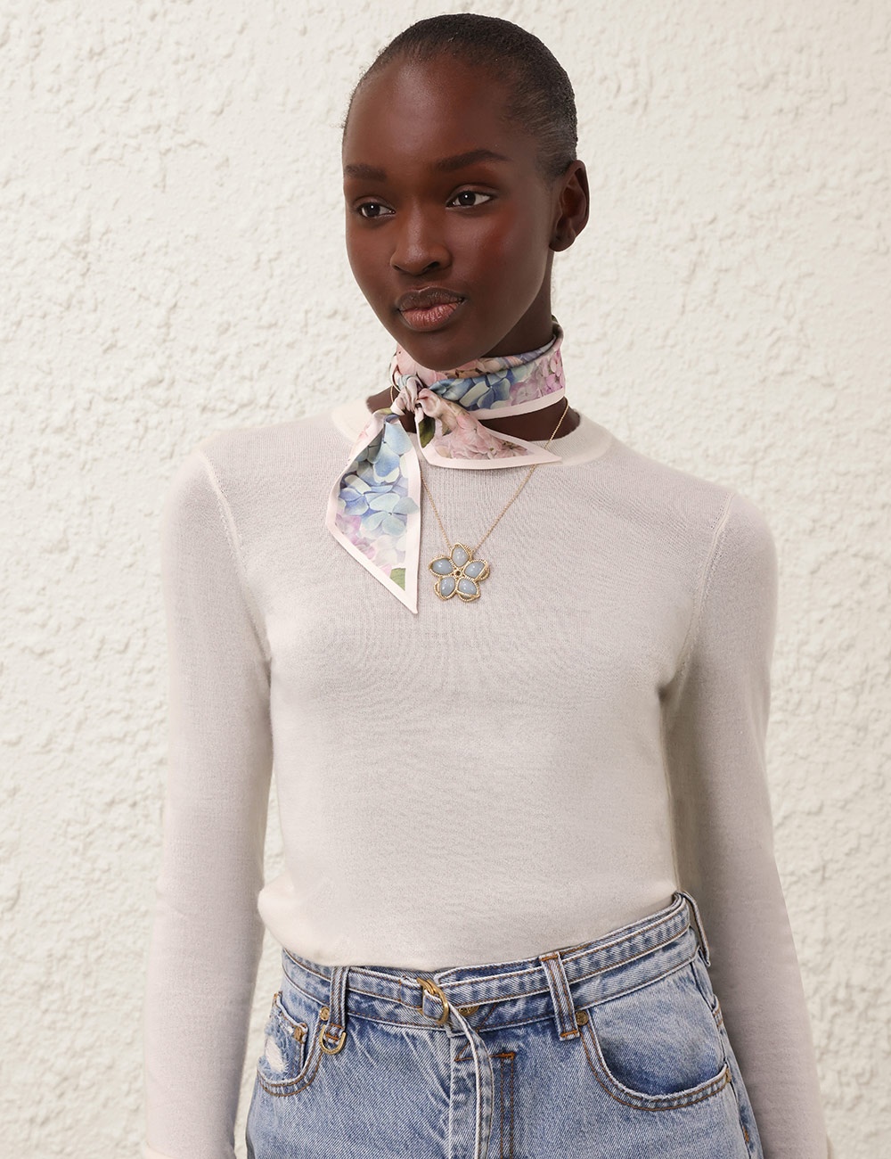 PRINTED SILK RIBBON SCARF - 2