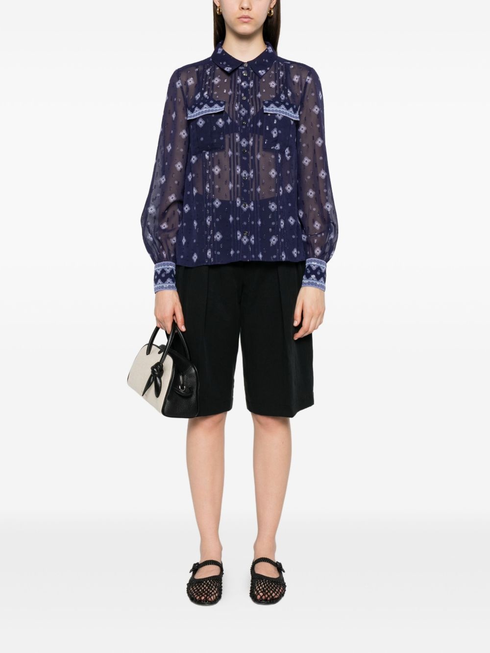 patterned chiffon blouse - 2