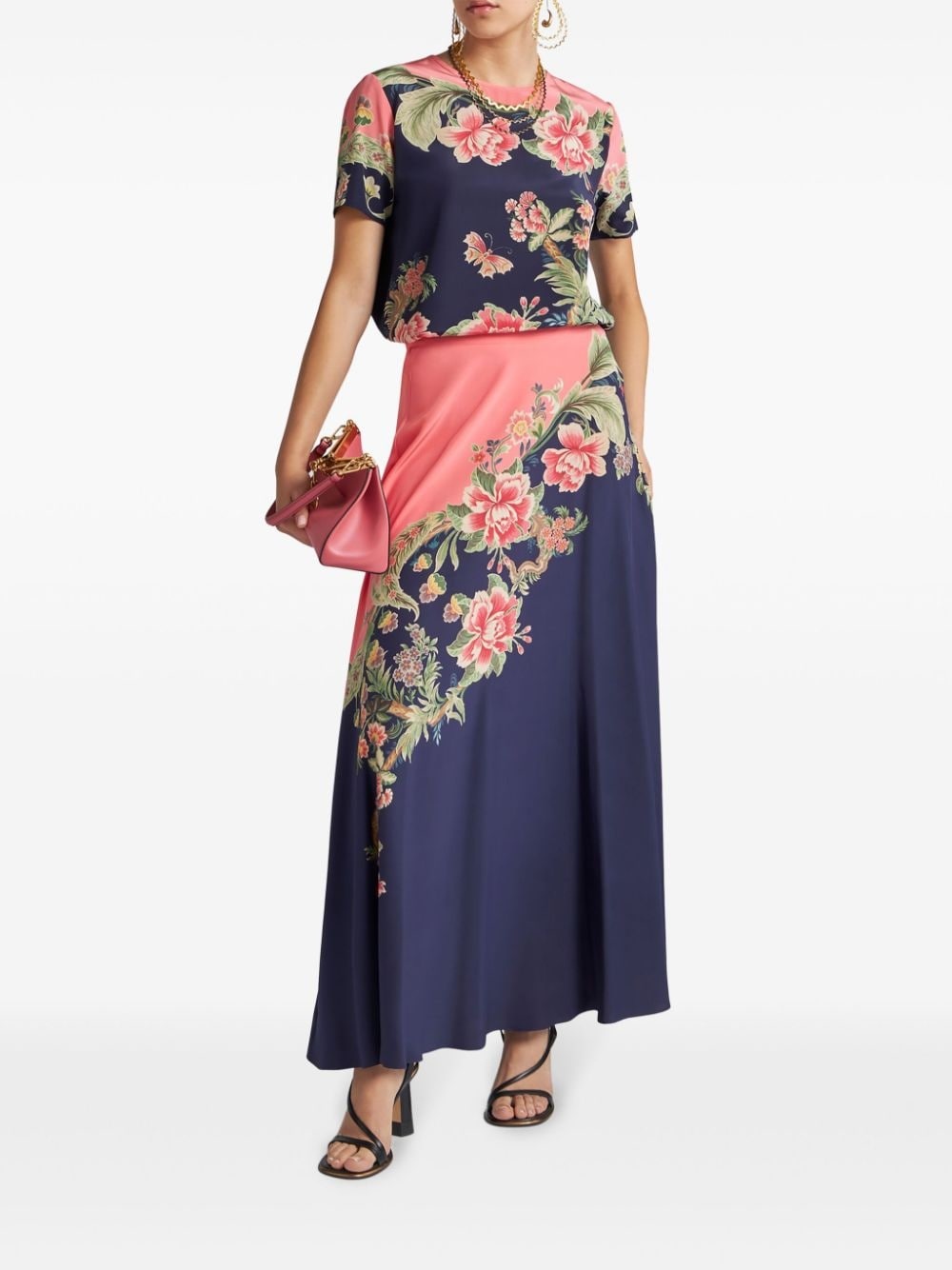 printed silk T-shirt - 2