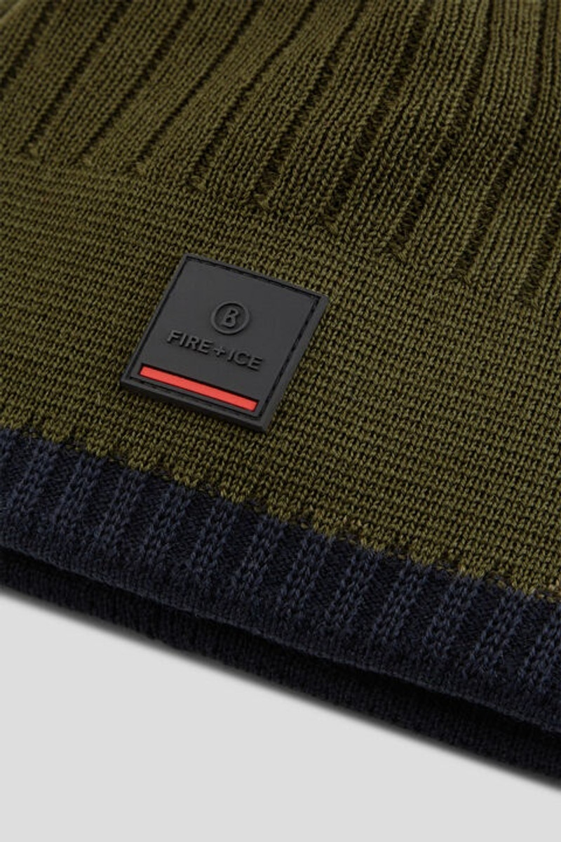 BOGNER Eastan Beanie in Olive green outlook